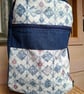 Denim and linen backpack