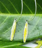 Handmade fine silver and enamel earrings 