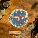 MEDIEVAL DINOSAUR STICKER - Camptosaurus - Illuminated manuscript 