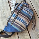 Large Upcycled Denim Fanny Pack – Handmade Unisex Bum Bag with Pockets, Adjustab