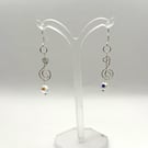 Music Note Earrings with Swarovski Crystal – Sterling Silver Handmade Jewellery