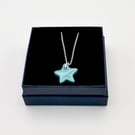 NEW! Bermuda blue star porcelain necklace