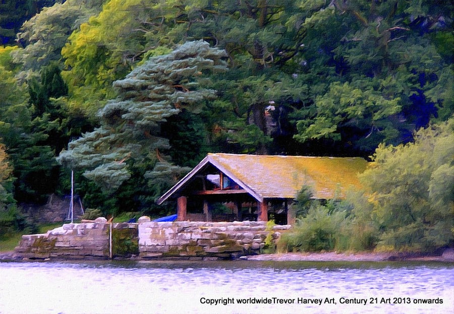 ACEO Collector Art Print Landscape Art Print, - 'On The Edge Of The Lake'