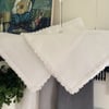 Set of 2 Linen Napkins with Crochet Edges