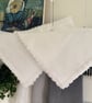 Set of 2 Linen Napkins with Crochet Edges