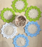 Handmade Crochet Flower Coasters Set of 6 with Basket - Image 7