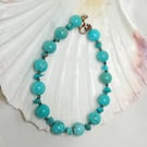 Natural Turquoise & Pyrite Bracelet