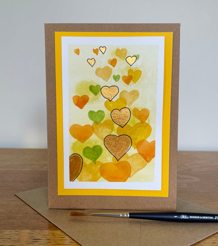 Cards, Greeting card, love hearts, valentine, original artwork. 