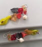 Autumnal Flower Earrings with Cultured Pearls, Serpentine, Green Quartz & Garnet - Image 6