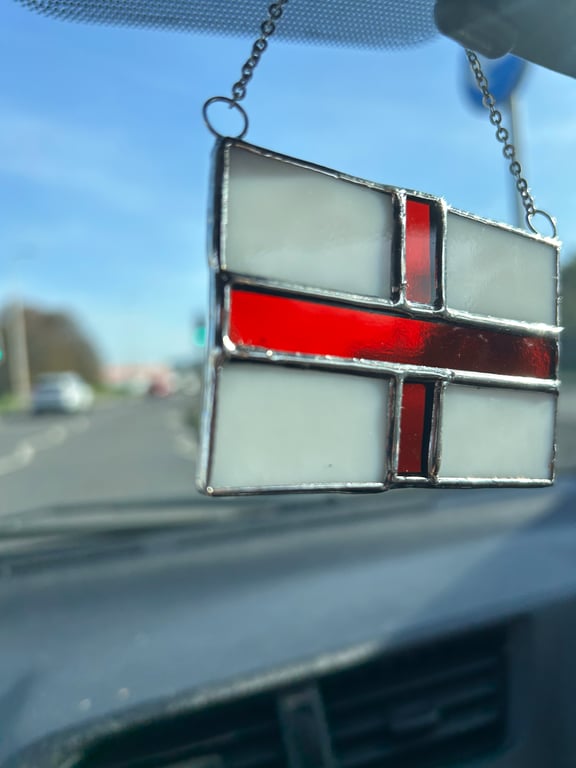 England St George Flag - small stained glass