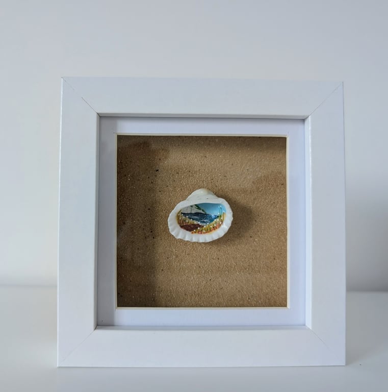 To the Sea Original Shell Painting Framed