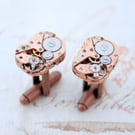 Copper Anniversary Cufflinks Steampunk, Wedding Anniversary Gifts for Husband