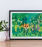 Fox art print mounted two sizes  - Image 5