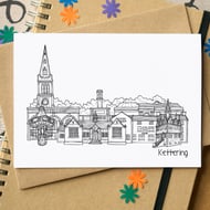 Kettering Skyline Greetings Card
