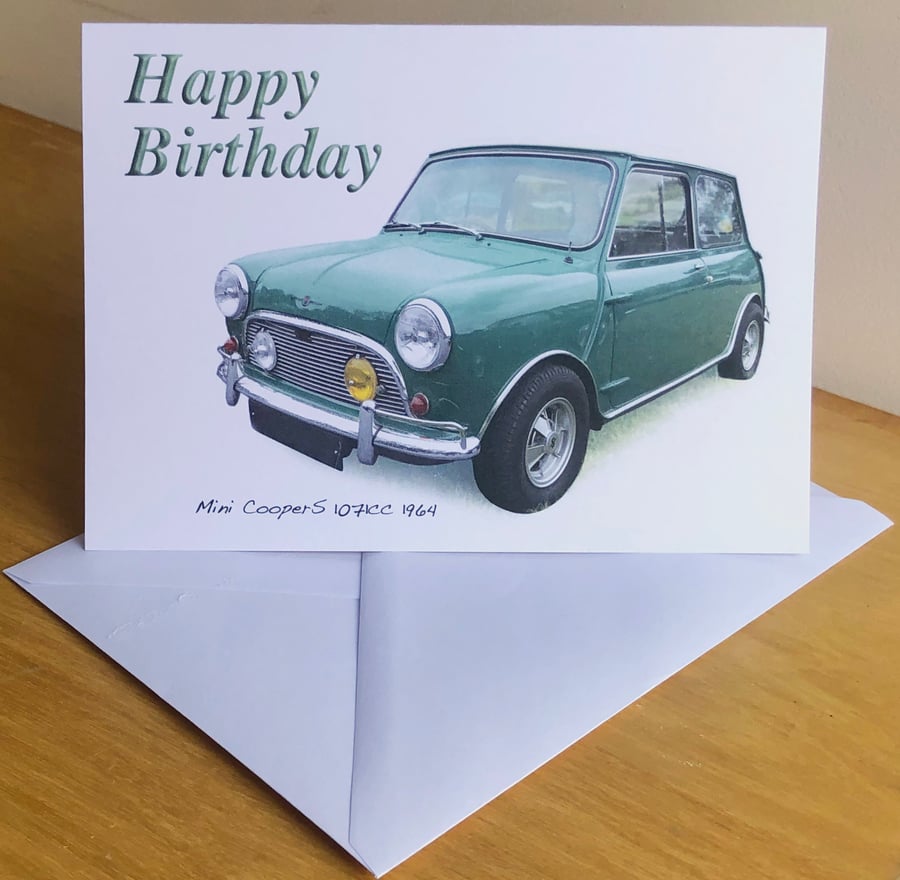 Mini Cooper S 1071cc 1964 - Greeting Cards for the Mini Cooper enthusiast