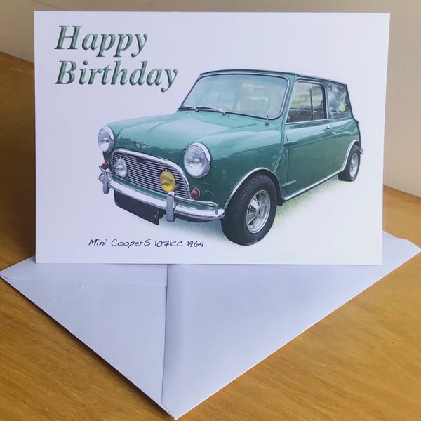 Mini Cooper S 1071cc 1964 - Greeting Cards for the Mini Cooper enthusiast