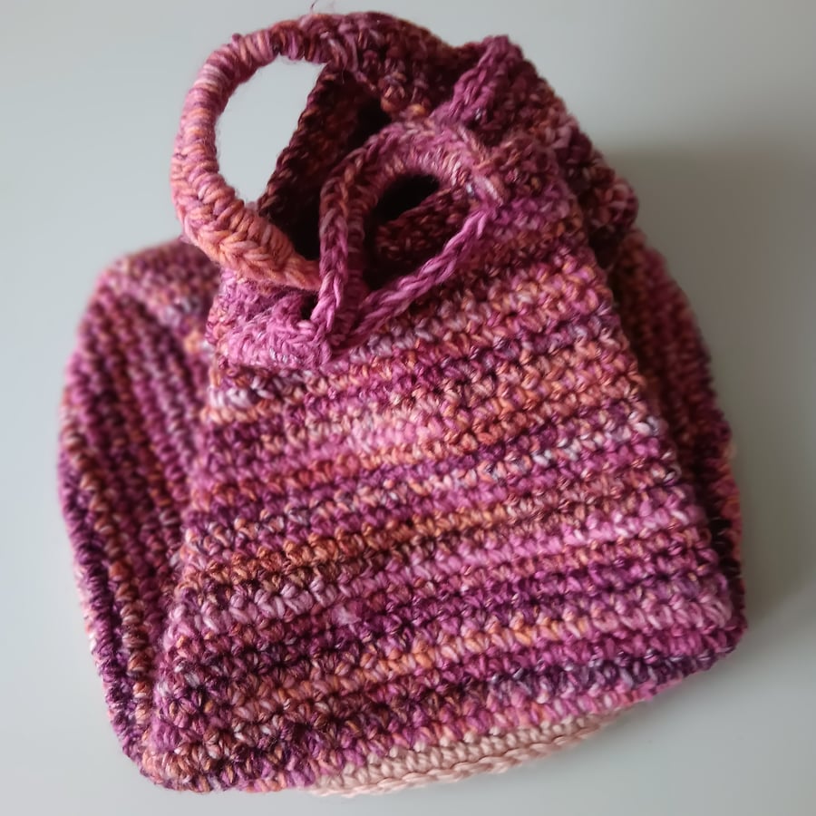 Crochet Basket Bag (The Pinks) - holds so much!