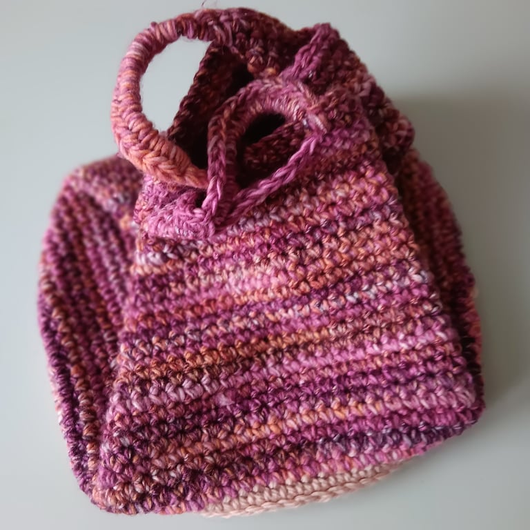 Crochet Basket Bag (The Pinks) - holds so much!