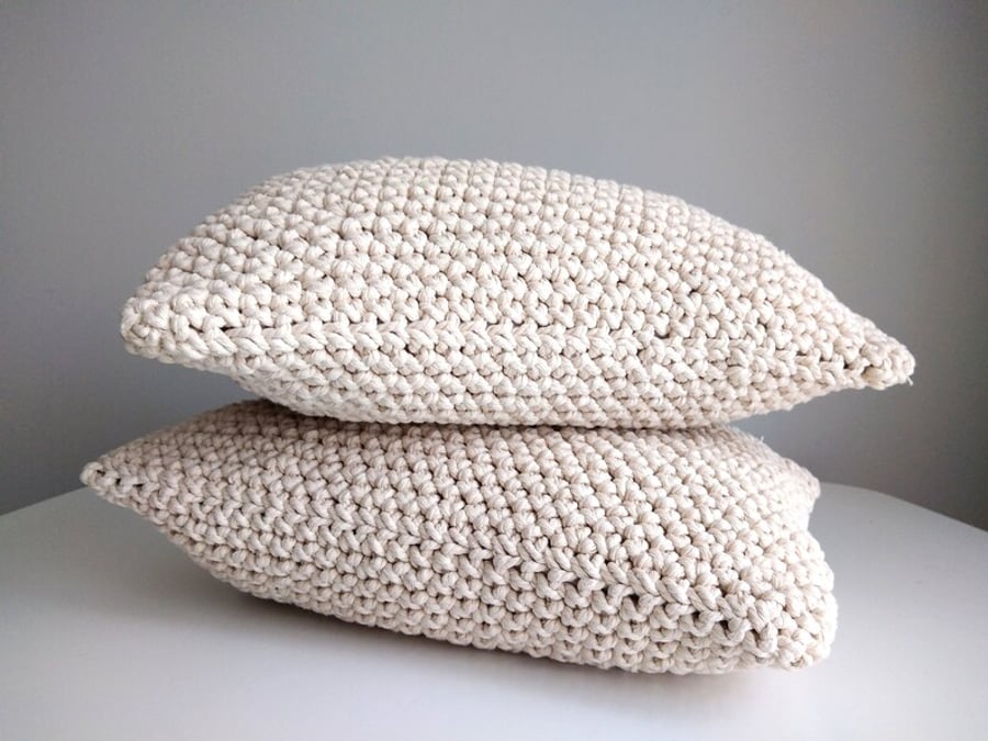 Handmade Home Decor Cushions Ivory
