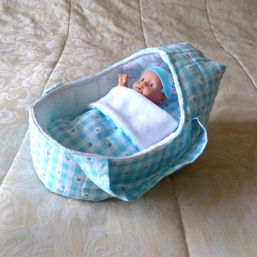 Small Doll's Carrycot with Free Doll