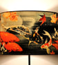 Koi on Black and Grey Drum Lampshade by Lily Greenwood - Medium - 30cm - Image 1