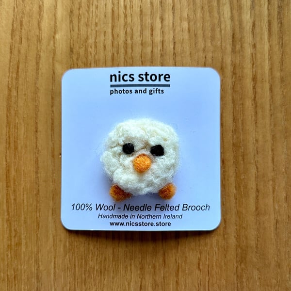 Needlefelted Chick Brooch