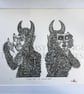 Takes One to Know One - Devils - Ltd. Ed. Large Lino Print - Image 1