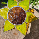 Stained Glass Sunflower Suncatcher: Boho Home Decor, Handmade