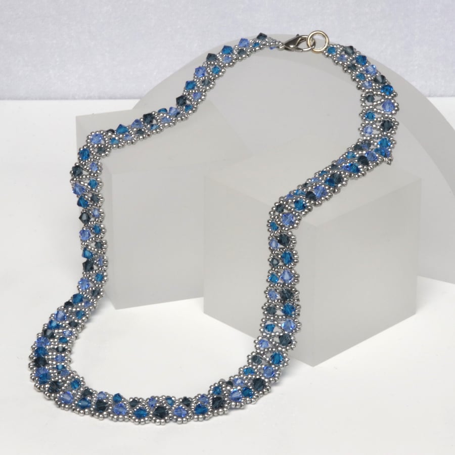 Shades of Blue Netted Necklace