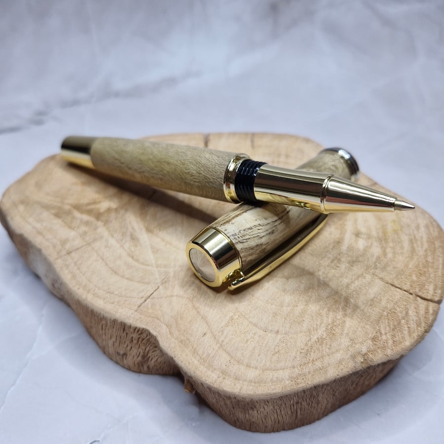 Hand Turned Wooden Ballpoint Pen  - Holly