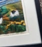 Moorland sunset  with lake and sheep needle felt picture black frame  - Image 2