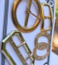 4 Vintage Gold Metal Buckles - Image 3