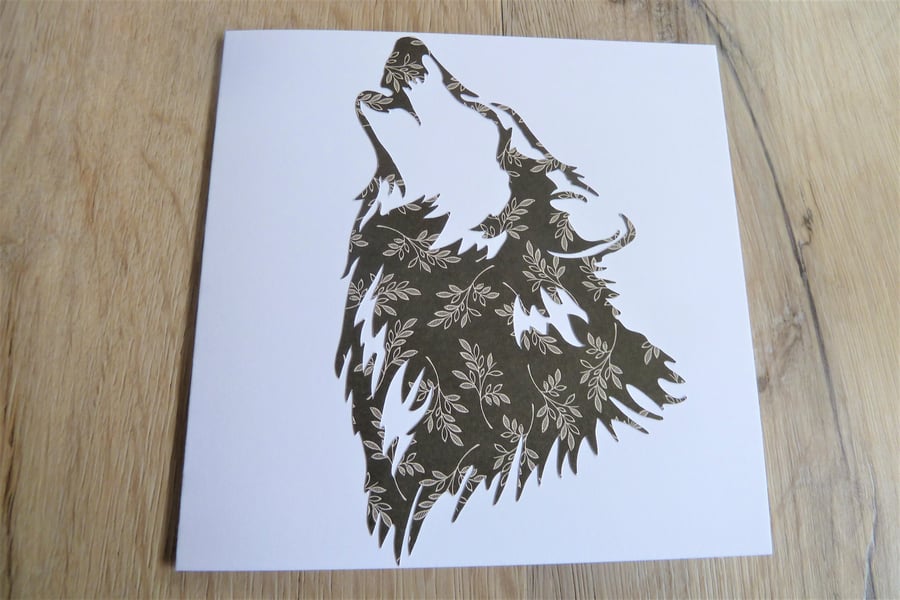 wolf handmade card