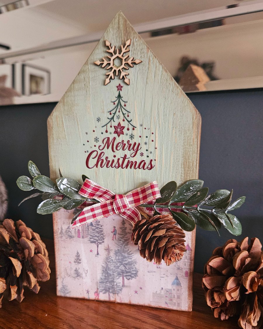Handmade wooden christmas decoration