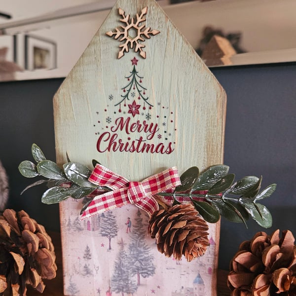 Handmade wooden christmas decoration