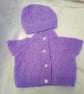 Patterned Cardigan and Hat for a Baby Girl, Baby Clothes, Baby Shower Gift - Image 9