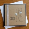 With Sympathy Card - Snowdrops on Kraft Card
