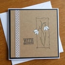 With Sympathy Card - Snowdrops on Kraft Card