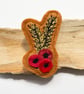 Harvest autumn poppy and wheat brooch pin or badge. - Image 4