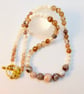 Striped Agate, Glass Pearl & Shell Necklace, Birthday Present, Anniversary gift - Image 8