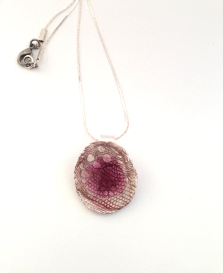 Pink Drop Ceramic Necklace