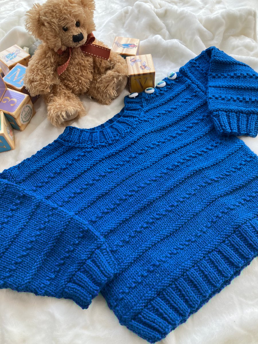 Hand knitted ‘Jack’ Baby Boy’s Jumper (9-12 months)