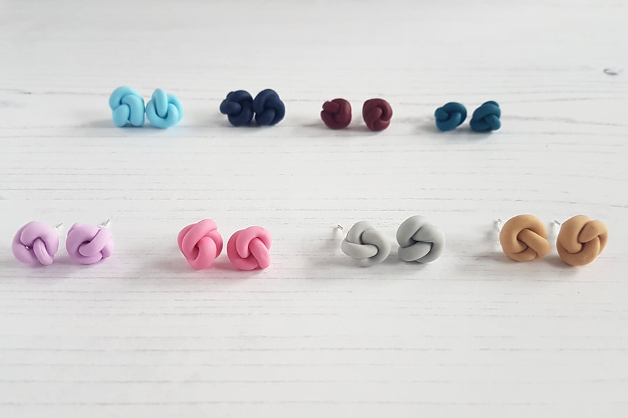 Knot style stud earrings, limited pairs available