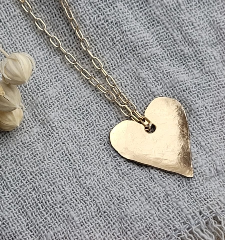 GOLD FILLED TEXTURED HEART PENDANT - IDEAL GIFT