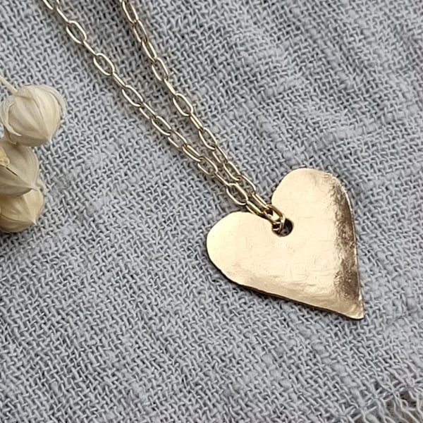 GOLD FILLED TEXTURED HEART PENDANT - IDEAL GIFT