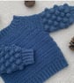 Cream Bobble Sleeve Jumper - Handmade Crochet Baby & Children's Jumper