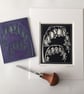 Linocut Print - "Bluebell" - Image 4
