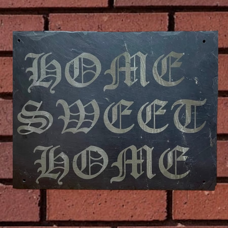 Home Sweet Home slate wall decoration. Reclaimed slate. 