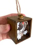 Miniature Robin textile art in wooden drawer box, 3D fabric wall hanging - Image 3