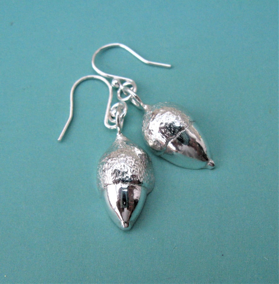 Silver acorn earrings